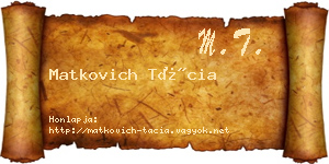 Matkovich Tácia névjegykártya